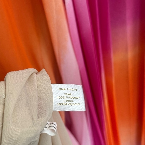 Boston Proper Maxi Ombré  Chiffon Boho Skirt Size XS Watercolor Pleat Pink Lined - Picture 6 of 7